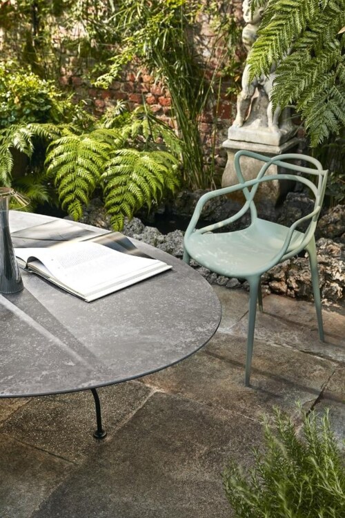 Kartell Glossy Outdoor tafel-Zwart-zwart-∅ 128 cm