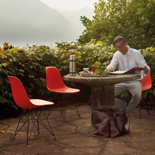 Vitra Eames DSR stoel met verchroomd onderstel-Helder grijs