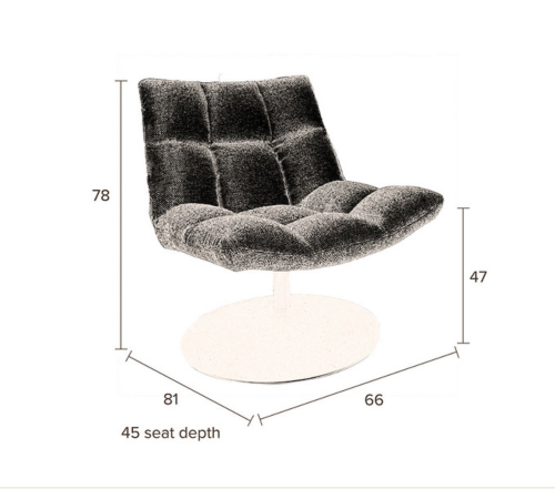 Dutchbone Bar Lounge stoel-Dark grey
