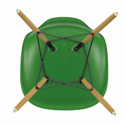 Vitra Eames DSW stoel met esdoorn gelig onderstel-Groen
