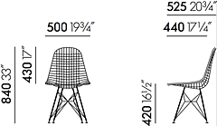 Vitra Eames Wire Chair DKR 2 stoel verchroomd onderstel-Zwart