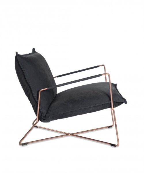 Jess design Earl lage rug met arm Koper Aurula fauteuil