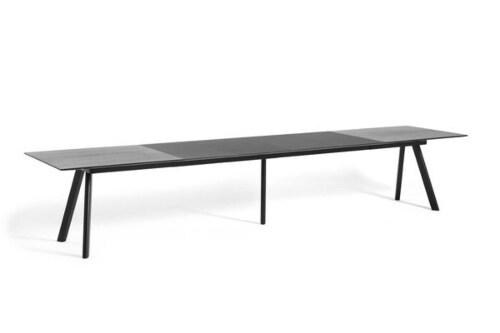 Hay CPH30 uitschuifbaar zwart water-based onderstel tafel-Eiken-zwart-160-310x80 cm