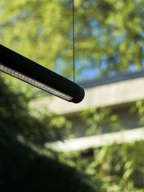 HAY Factor Linear Suspension hanglamp-Soft black-Warm licht