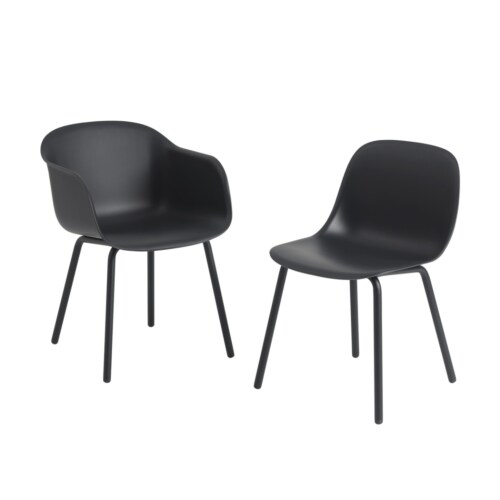 Muuto fiber outdoor side chair stoel-Black Anthracite