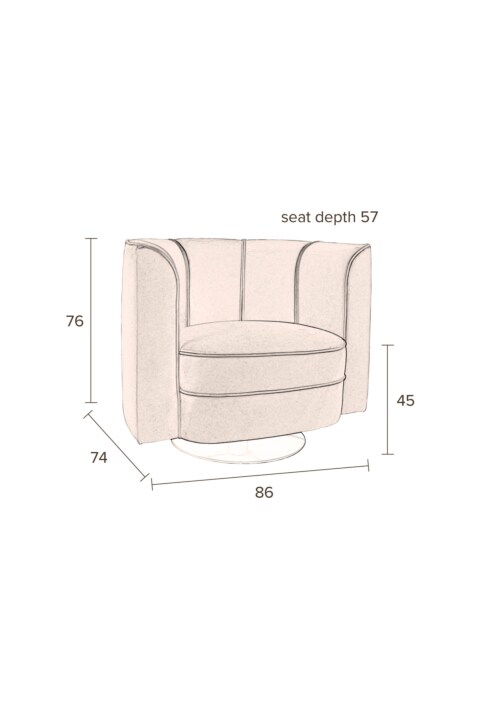 Dutchbone Flower Lounge Chair stoel-Groen