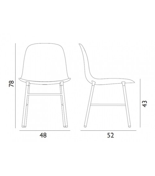 Normann Copenhagen Form Chair stoel zwart eiken-Wit