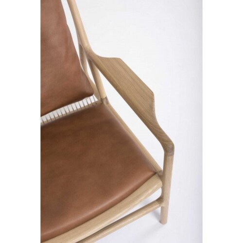 Gazzda Dedo Dakar leather Lounge chair stoel-Stone 1436