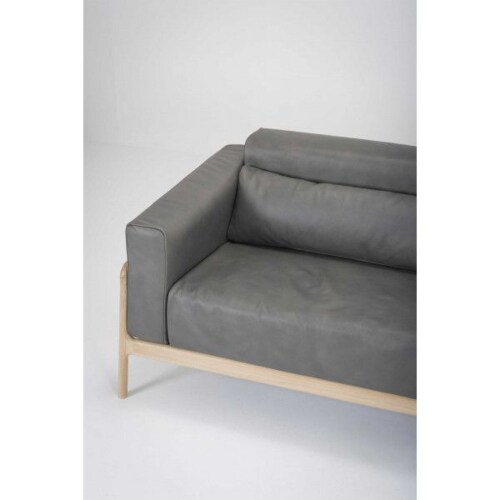 Gazzda Fawn Dakar Leather sofa 3 seater bank-Grey 1258