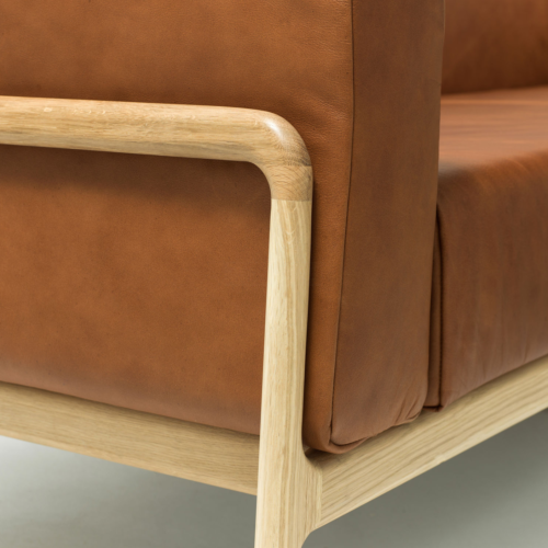Gazzda Fawn Dakar Leather sofa 3 plus seater bank-Stone 1436