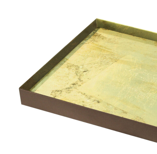 Ethnicraft Gold Leaf glass dienblad-46x18 cm