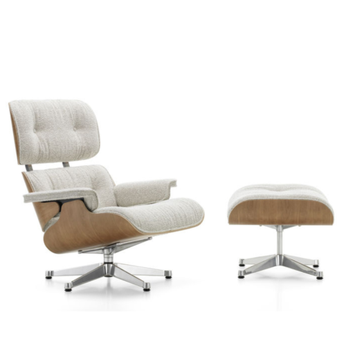 Vitra Eames Lounge Chair Ottoman - gestoffeerd - kersenhout