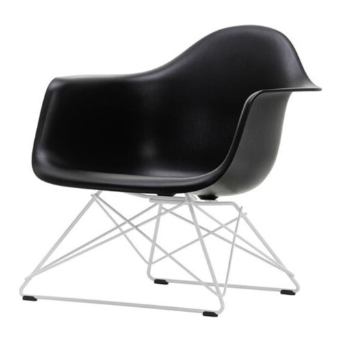 Vitra Eames LAR loungestoel met wit onderstel-Zwart