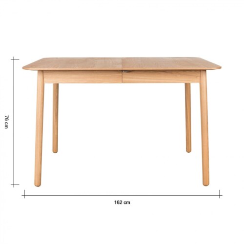 Zuiver Glimps Natural uitschuifbare tafel-120/162x80x76 cm