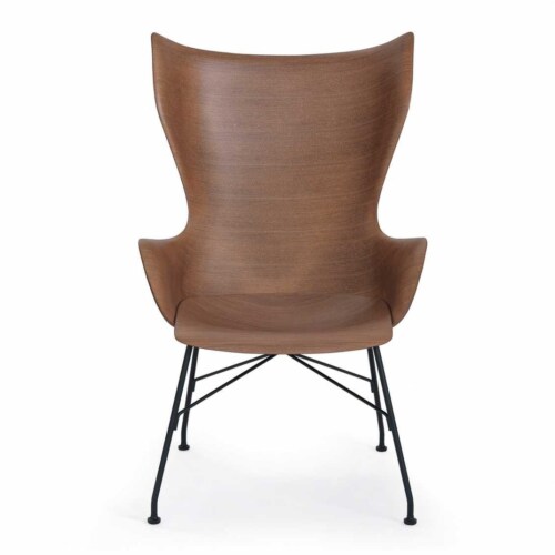 Kartell K/Wood stoel beuken-Donker hout-Zwart
