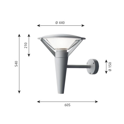 Louis Poulsen Kipp wandlamp-Aluminium