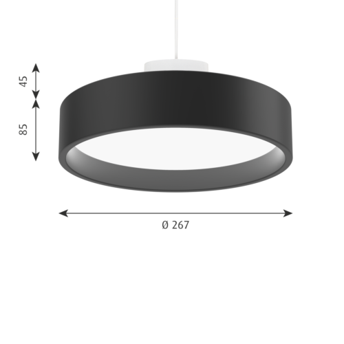 Louis Poulsen Circle Suspended hanglamp-Zwart-∅ 26 cm