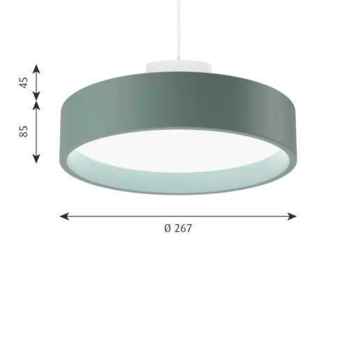 Louis Poulsen Circle Suspended hanglamp-Bleek petroleum-∅ 26 cm