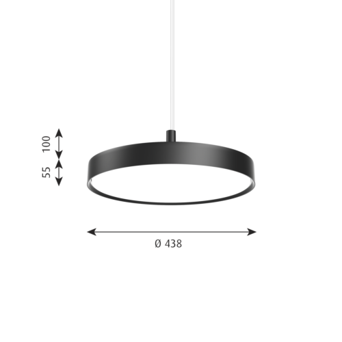 Louis Poulsen Slim Round Suspended hanglamp-Zwart-∅ 44 cm