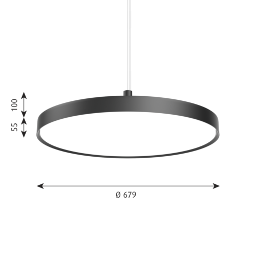Louis Poulsen Slim Round Suspended hanglamp-Zwart-∅ 68 cm