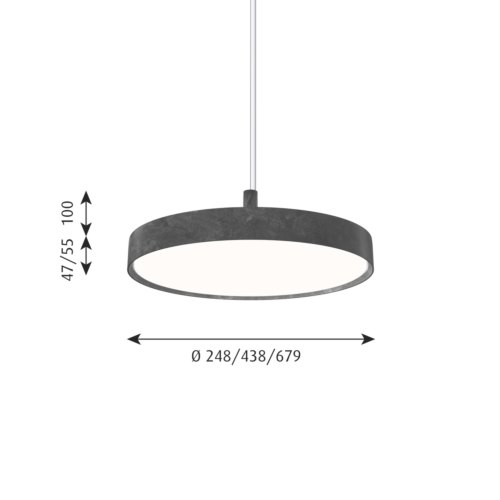 Louis Poulsen Slim Round Suspended hanglamp-Donker aluminium-∅ 68 cm