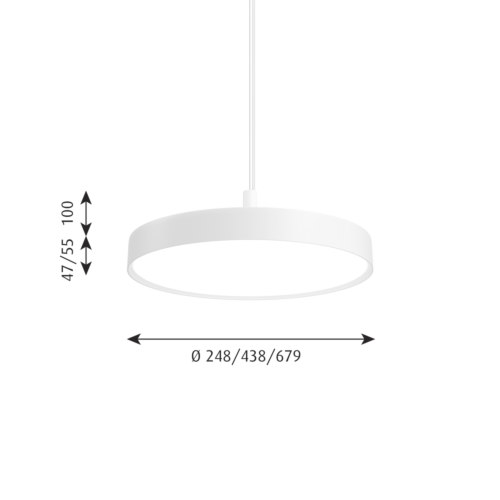 Louis Poulsen Slim Round Suspended hanglamp-Wit-∅ 68 cm