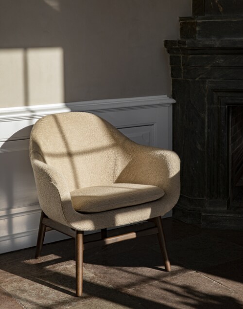 Audo Copenhagen Harbour Lounge fauteuil-Dark Stained Oak-Audo Copenhagen Bouclé 02