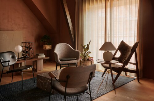 Audo Copenhagen Co lounge fauteuil - Natural Oak - gestoffeerde zitting-Moss 0022