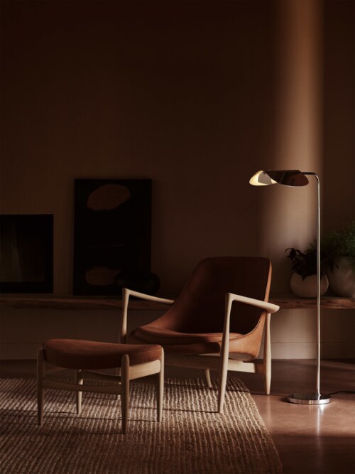 Audo Copenhagen Elizabeth lounge fauteuil-Dunes Cognac 21000-Walnoot