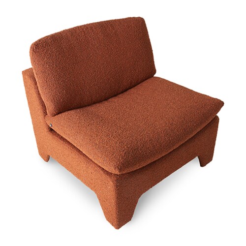 HKliving Retro Lounge fauteuil-Boucle brick