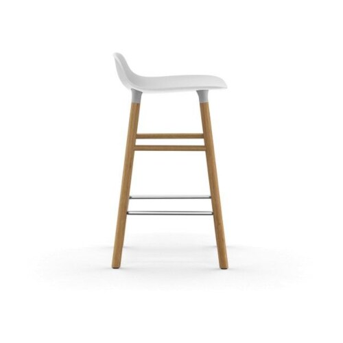 Normann Copenhagen Form Barstool barkruk eiken onderstel-Zithoogte 75 cm-Wit
