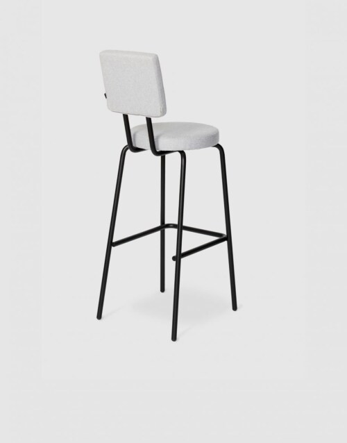 Puik Option Barstool barkruk Zithoogte 65 cm-Ronde zit, vierkante rug-Licht grijs