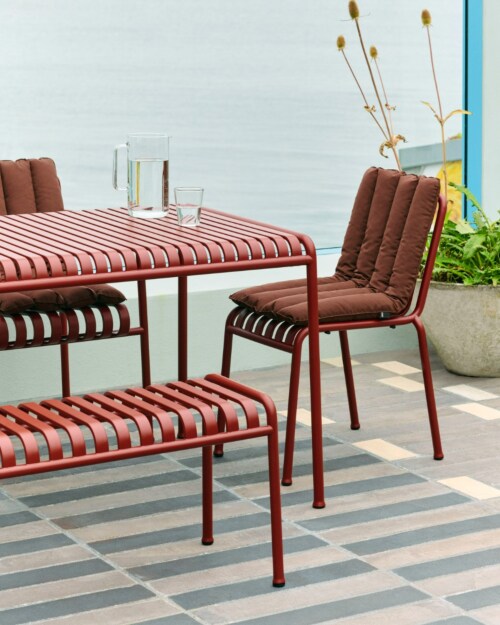 HAY Palissade Soft Quilted Dining Bench kussen-Iron Red