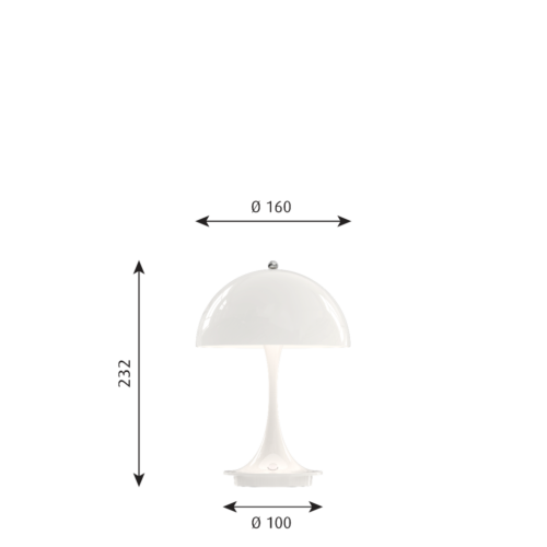 Louis Poulsen Panthella Portable Metal tafellamp-Wit