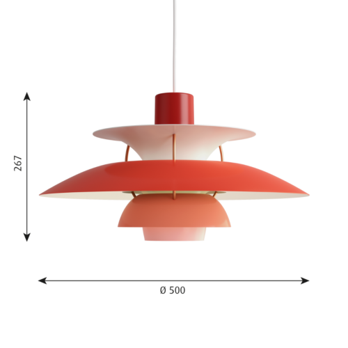 Louis Poulsen PH 5 hanglamp-Rood