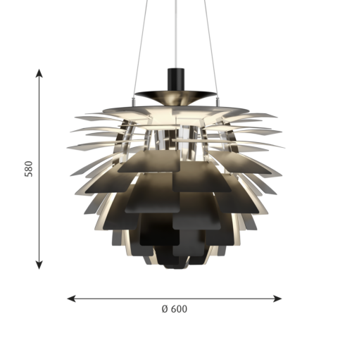 Louis Poulsen PH Artichoke hanglamp-Zwart-∅ 60 cm