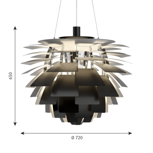 Louis Poulsen PH Artichoke hanglamp-Zwart-∅ 72 cm