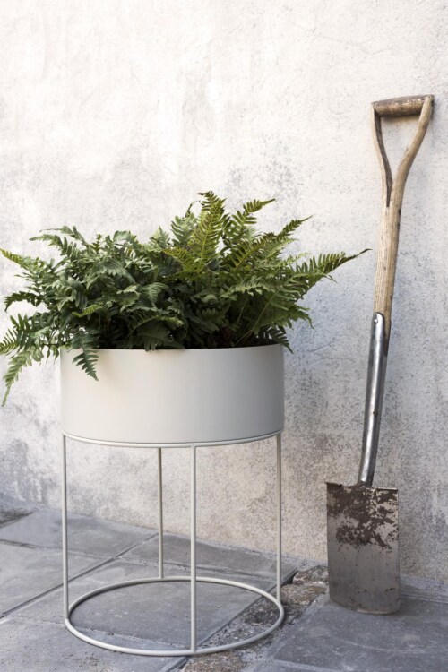 Ferm Living Plant Box rond plantenbak-Licht grijs