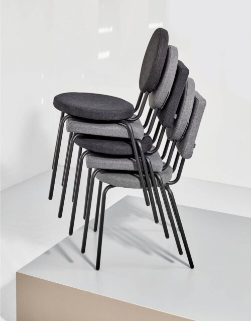 Puik Option Chair stoel-Licht grijs-Vierkante zit, ronde rug