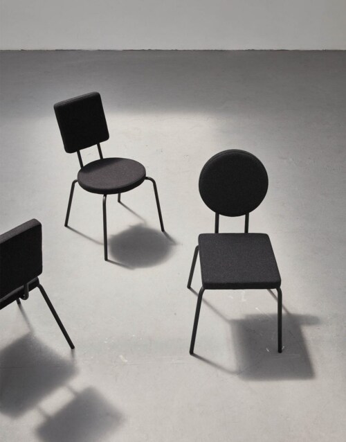Puik Option Chair stoel-Terracotta-Ronde zit, vierkante rug