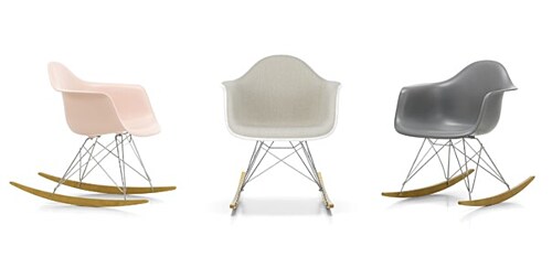 Vitra Eames RAR schommelstoel met wit onderstel-Forest-Esdoorn goud