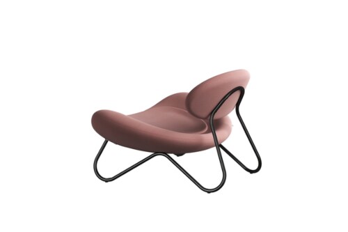 WOUD Meadow lounge stoel-Vidar roze-Black Painted steel