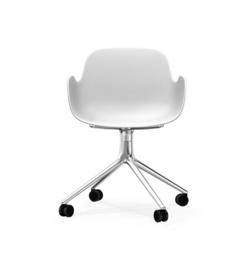 Normann Copenhagen Form Swivel bureaustoel aluminium onderstel-White