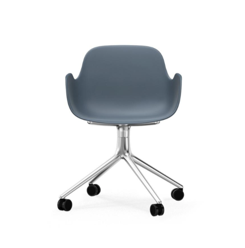 Normann Copenhagen Form Swivel bureaustoel aluminium onderstel-Blue