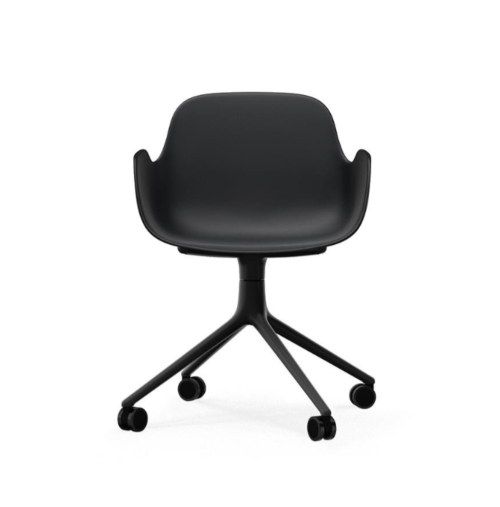 Normann Copenhagen Form Swivel bureaustoel zwart aluminium onderstel-Black
