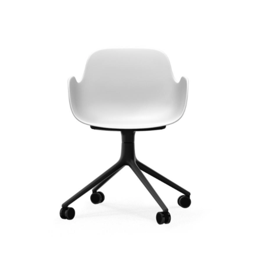 Normann Copenhagen Form Swivel bureaustoel zwart aluminium onderstel-White