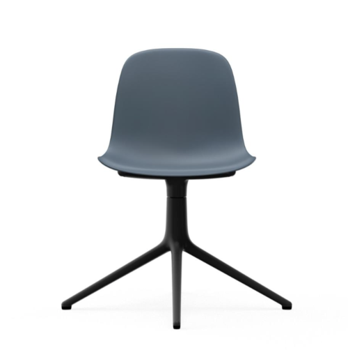 Normann Copenhagen Form Swivel stoel zwart aluminium onderstel-Blue