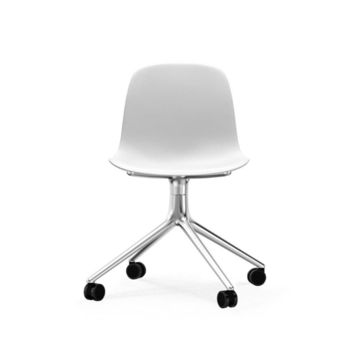 Normann Copenhagen Form Swivel zonder arm bureaustoel aluminium onderstel-White