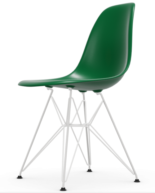 Vitra Eames DSR stoel met wit onderstel- Emerald Green RE