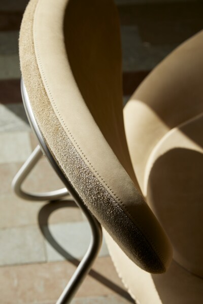 WOUD Meadow lounge stoel-Alpine-Brushed stainless steel